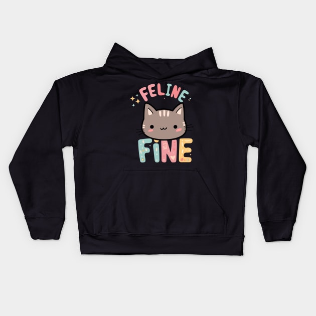 Feline Fine Kids Hoodie by NomiCrafts